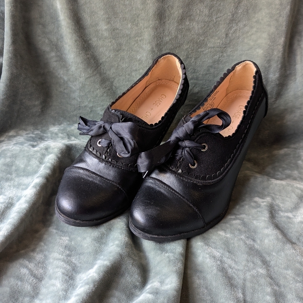 Chase + Chloe Dora-7 Black Size 6 Women's Oxford Heels - Picture 2 of 6